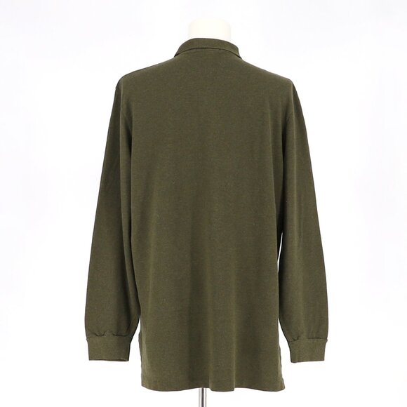 NWT POLO RALPH LAUREN Men's Mesh Long-Sleeve Polo Shirt Green Heather Size XL - Picture 6 of 9